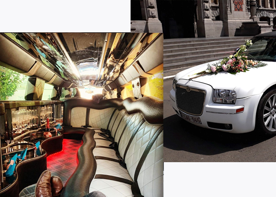 limousines yves binnenkant, voorkant met bloemen